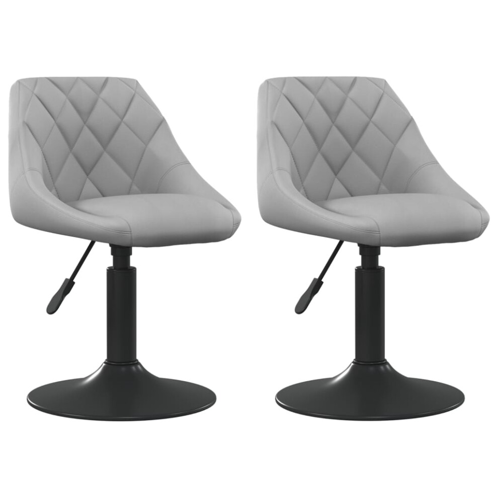 Vidaxl (Light ) Swivel Dining Chairs Computer Chair Office Swivel Stool Pcs Velvet Grey Size 2