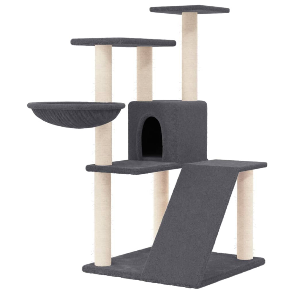 (dark grey) vidaXL Cat Tree with Sisal Scratching Posts Cat Activity Centre Multi Colours