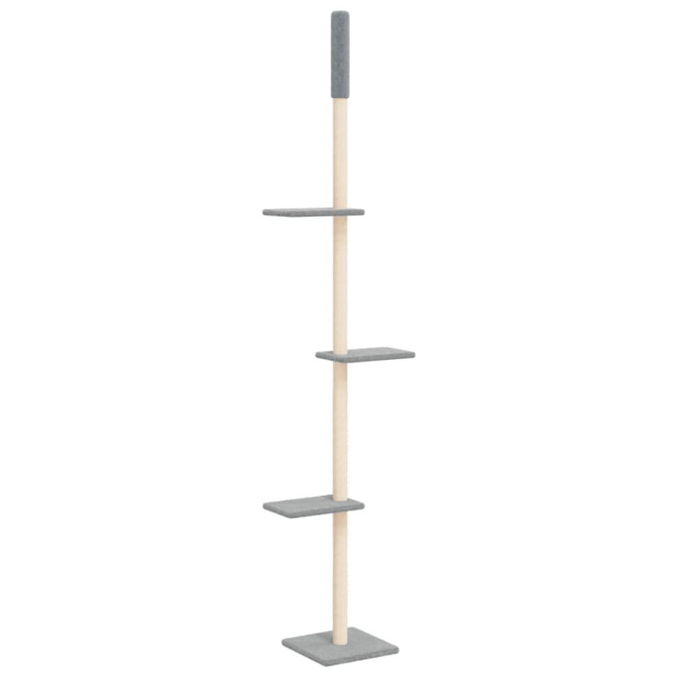 (light grey) vidaXL Floor to Ceiling Cat Tree 267.5-297.5cm Cat Scratch Tower Multi Colours