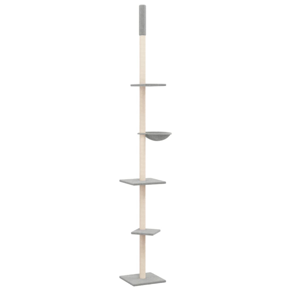 (light grey) vidaXL Floor to Ceiling Cat Tree 263.5-289.5cm Cat Scratch Tower Multi Colours