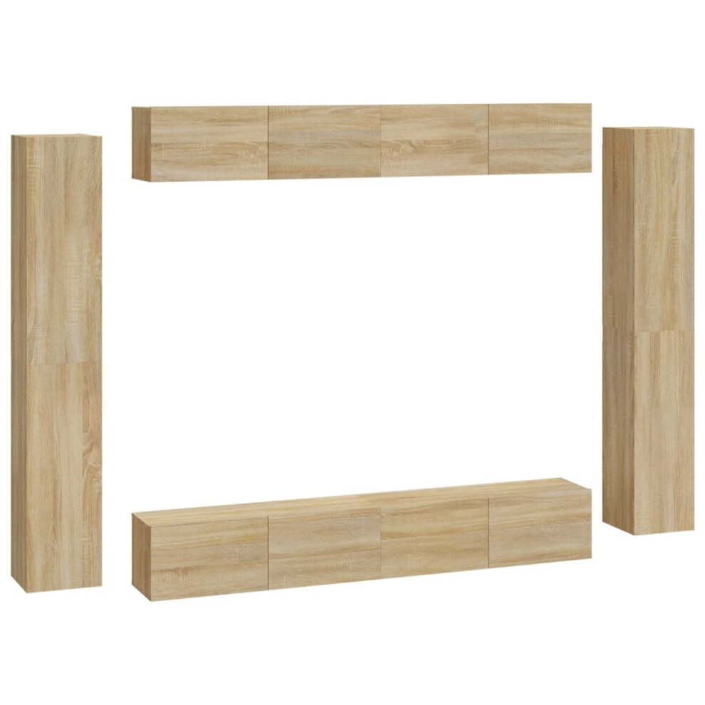Vidaxl (Sonoma Oak) Tv Cabinet Set 8 Piece Engineered Wood Furniture Multi Colours/Sizes