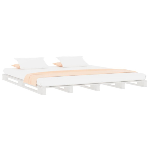 VidaXL (white, 180 x 200 cm) vidaXL Solid Wood Pine Bed Frame Wooden Bed Base Bedstead Mattress Foundation 2