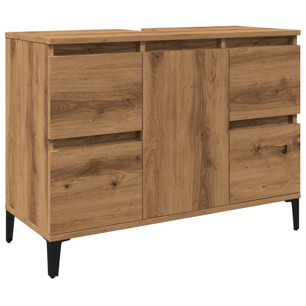 Vidaxl (Artisan Oak) Sink Cabinet Vanity Unit Storage Cupboard Engineered Wood