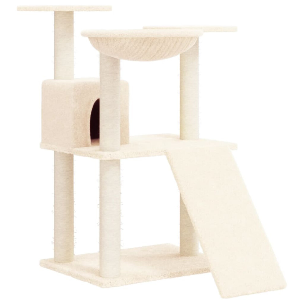 (cream) vidaXL Cat Tree with Sisal Scratching Posts 83 cm Pet Supply Multi Colours