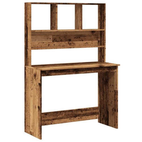 VidaXL (old wood) vidaXL Desk with Shelves Standing Desk Study Writing Table Engineered Wood