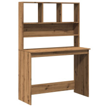 (artisan oak) vidaXL Desk with Shelves Standing Desk Study Writing Table Engineered Wood