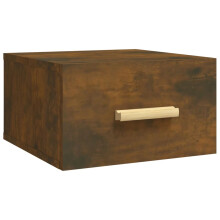 (smoked oak, 1 pcs) vidaXL Wall-mounted Bedside Cabinet Bedroom Floating Cabinet Bedside Unit