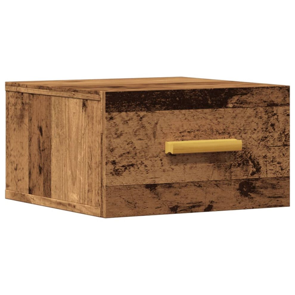 Vidaxl (Old Wood, 1 Pcs) Wall-Mounted Bedside Cabinet Bedroom Floating Cabinet Bedside Unit