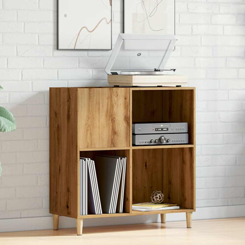 VidaXL (artisan oak) vidaXL Record Cabinet Sideboard Storage Cabinet Engineered Wood 2