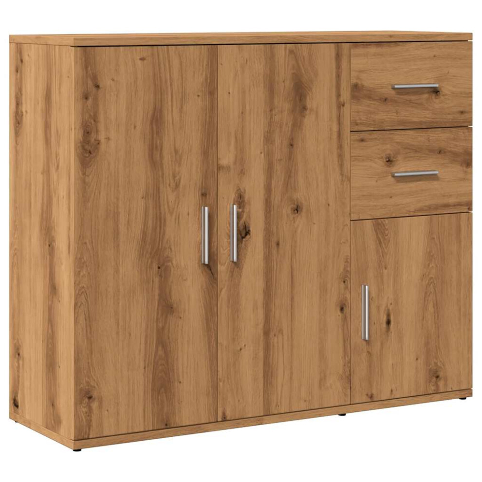 (artisan oak) vidaXL Sideboard 91x29.5x75 cm Engineered Wood Storage Cabinet Multi Colours