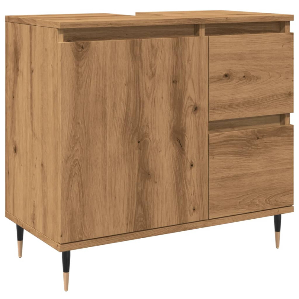 Vidaxl (Artisan Oak) Bathroom Cabinet Sink Cupboard Vanity Unit Engineered Wood