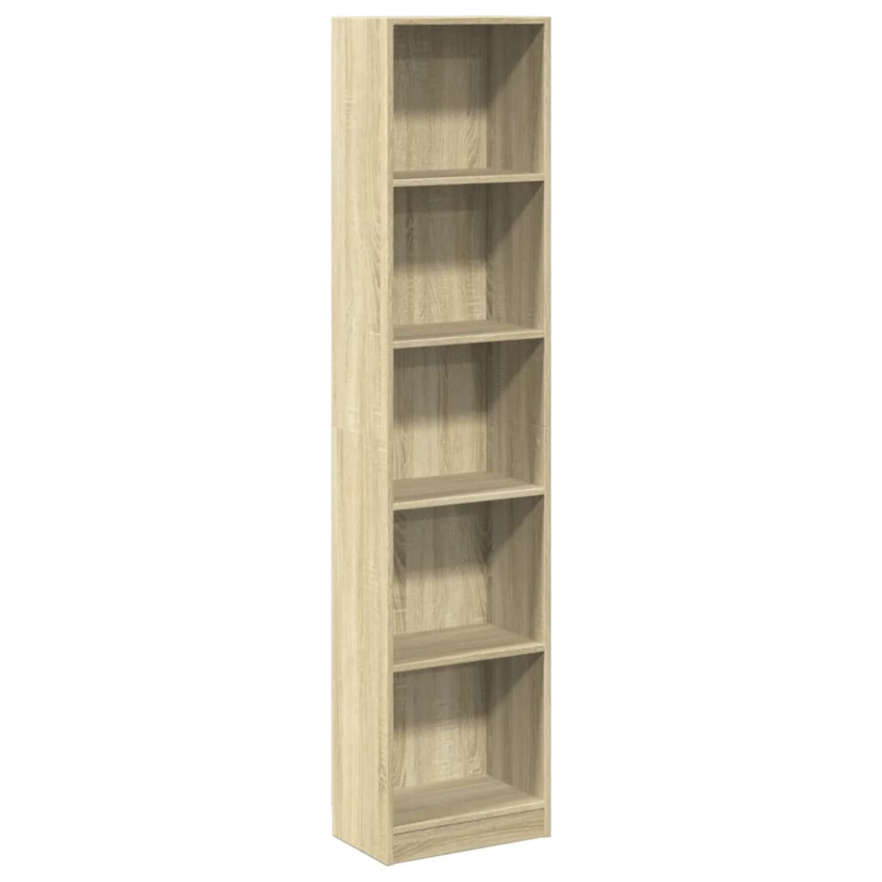 (sonoma oak, 40 x 24 x 176 cm) vidaXL Book Cabinet Display Rack Bookshelf Storage Shelf Rack Engineered Wood