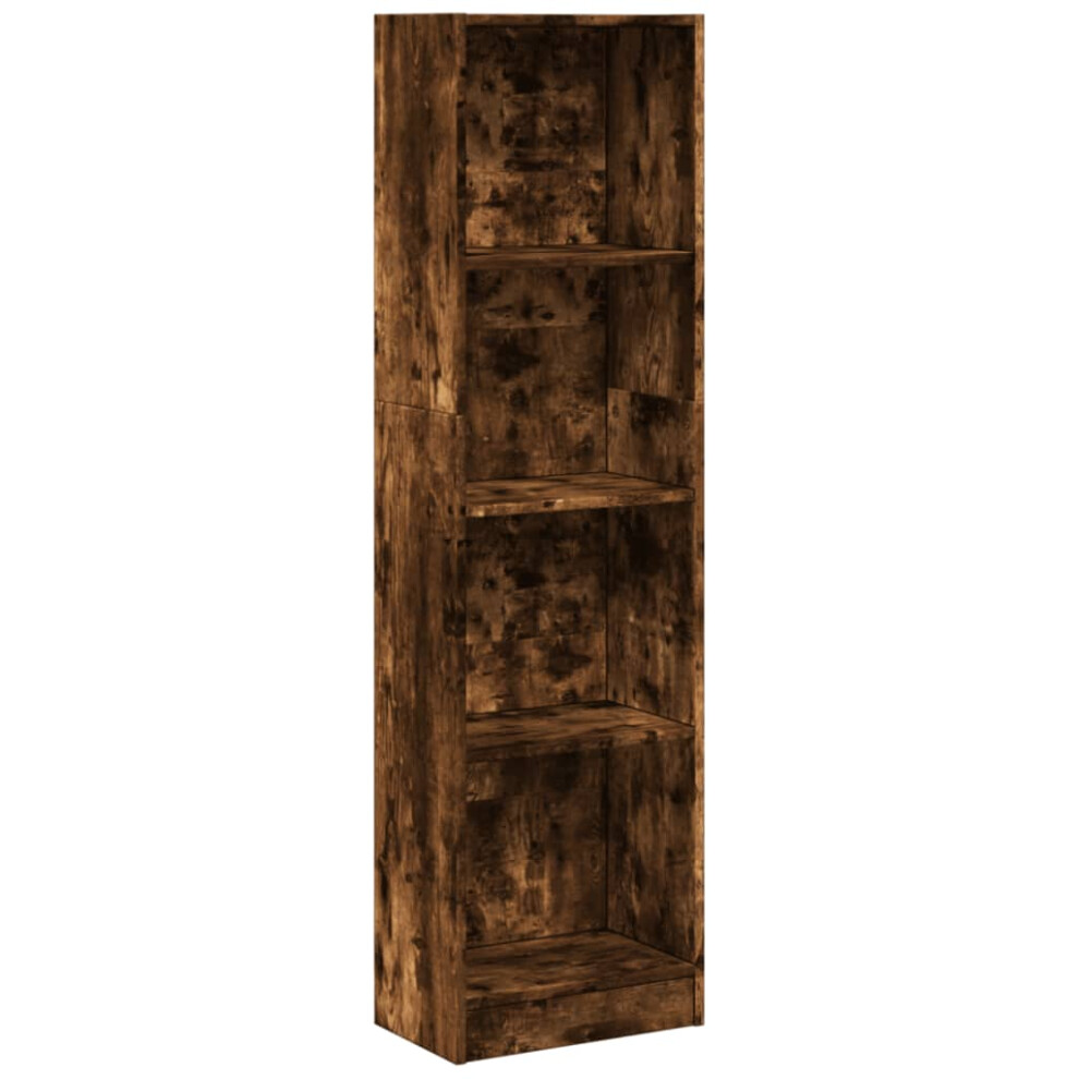 Vidaxl (Smoked Oak, 40 X 24 X 176 Cm) Book Cabinet Display Rack Bookshelf Storage Shelf Rack Engineered Wood