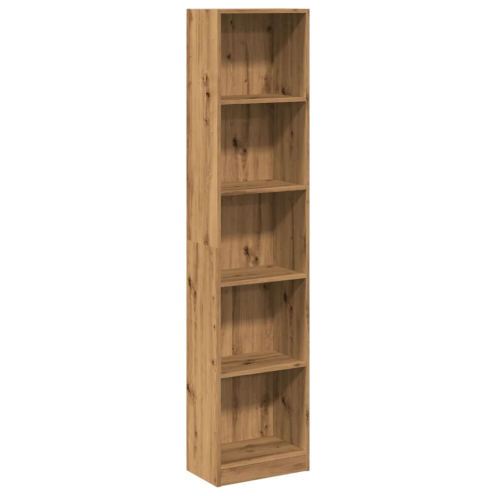 Vidaxl (Oak, 40 X 24 X 176 Cm) Book Cabinet Display Rack Bookshelf Storage Shelf Rack Engineered Wood