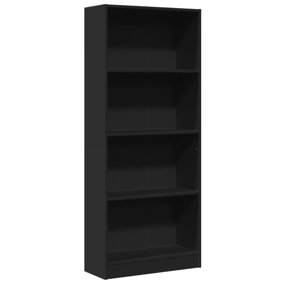 (black, 60 x 24 x 143 cm) vidaXL Book Cabinet Display Rack Bookshelf Storage Shelf Rack Engineered Wood