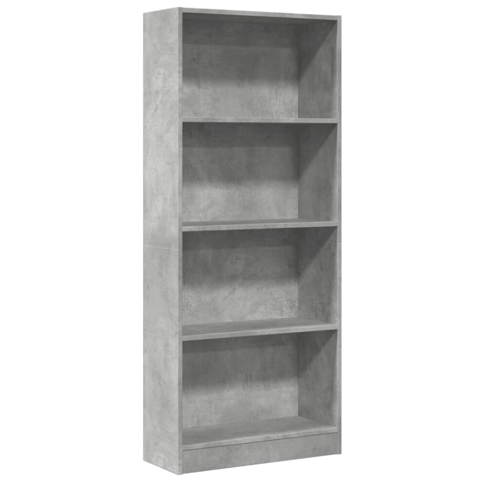 (concrete grey, 60 X 24 X 143 cm) vidaXL Book Cabinet Display Rack Bookshelf Storage Shelf Rack Engineered Wood