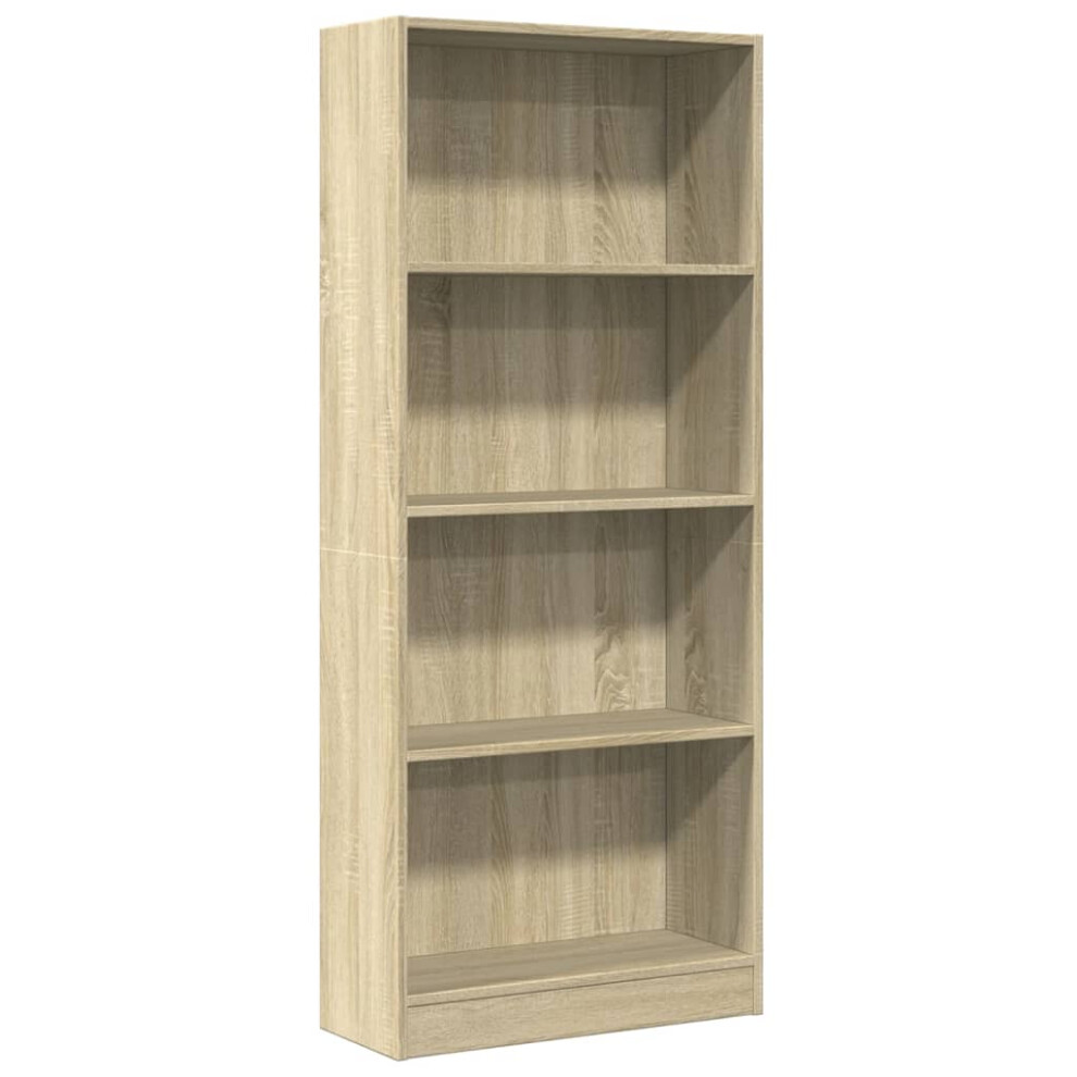 Vidaxl (Sonoma Oak, 60 X 24 X 143 Cm) Book Cabinet Display Rack Bookshelf Storage Shelf Rack Engineered Wood