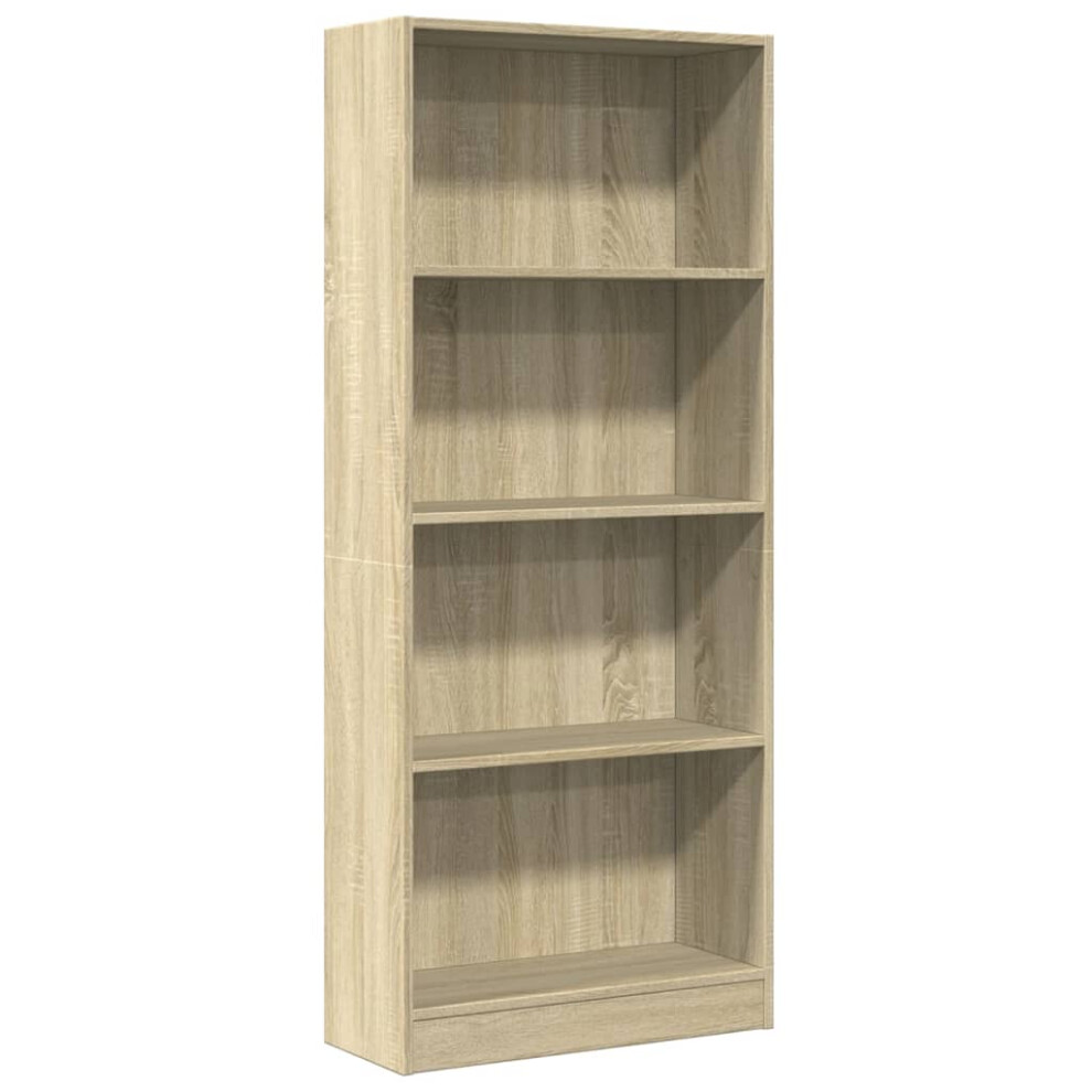 (sonoma oak, 60 x 24 x 143 cm) vidaXL Book Cabinet Display Rack Bookshelf Storage Shelf Rack Engineered Wood