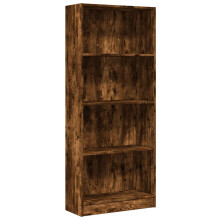 (smoked oak, 60 x 24 x 143 cm) vidaXL Book Cabinet Display Rack Bookshelf Storage Shelf Rack Engineered Wood