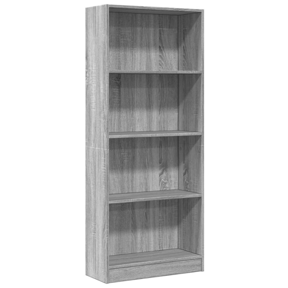 (grey sonoma, 60 x 24 x 143 cm) vidaXL Book Cabinet Display Rack Bookshelf Storage Shelf Rack Engineered Wood