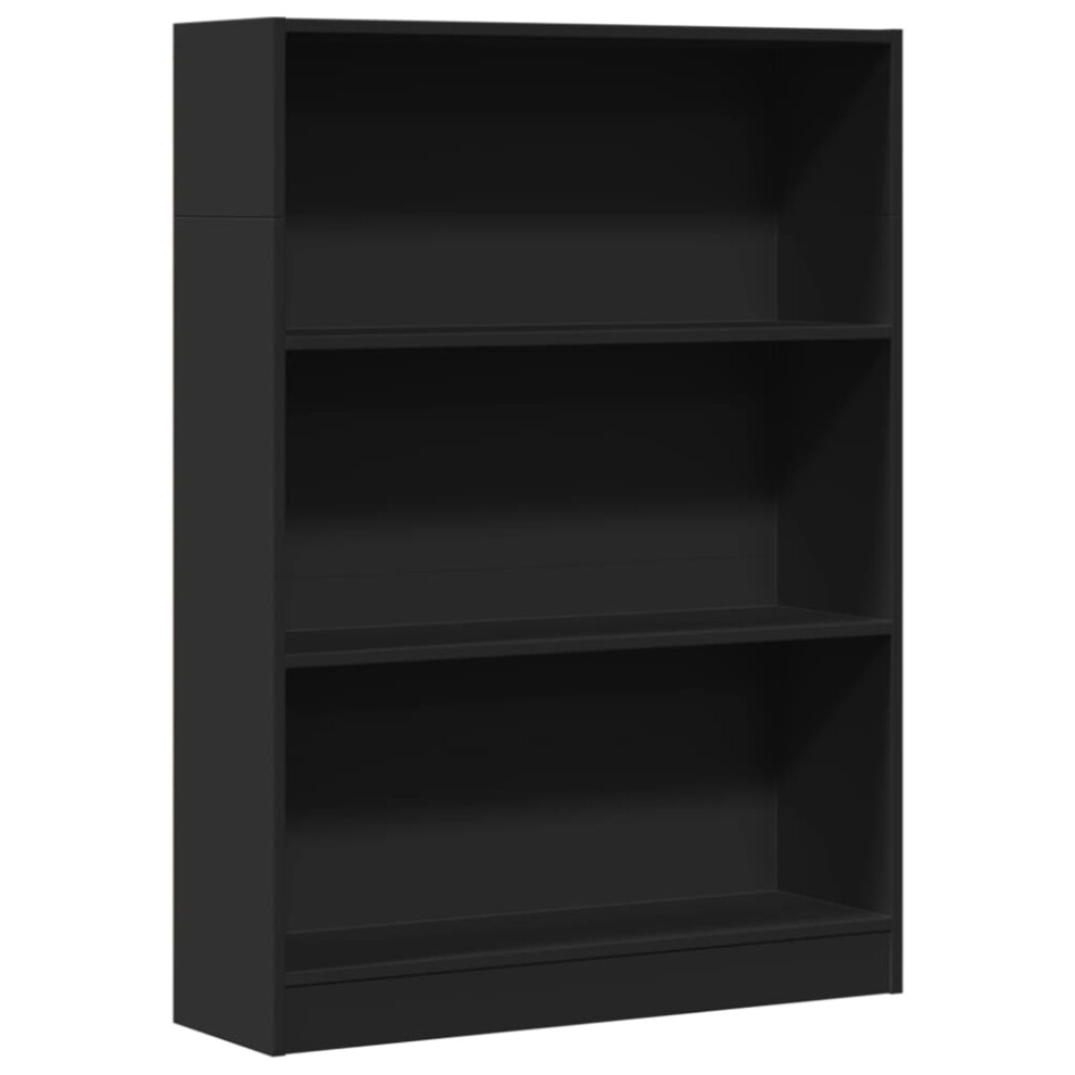 (black, 80 x 24 x 109 cm) vidaXL Book Cabinet Display Rack Bookshelf Storage Shelf Rack Engineered Wood