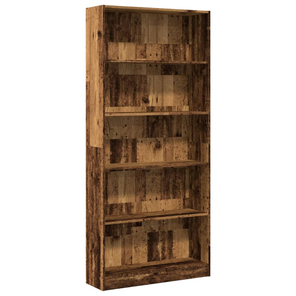 (old wood, 80 x 24 x 176 cm) vidaXL Book Cabinet Display Rack Bookshelf Storage Shelf Rack Engineered Wood