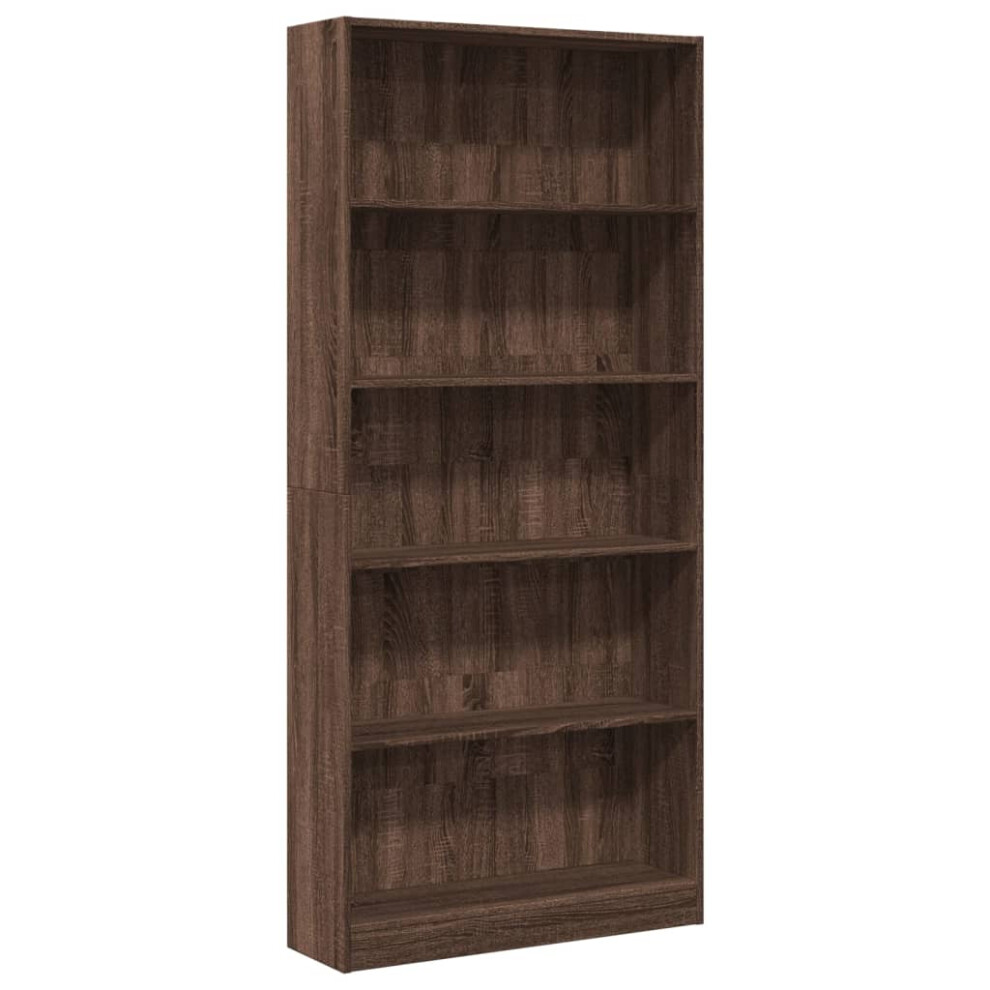 (brown oak, 80 x 24 x 176 cm) vidaXL Book Cabinet Display Rack Bookshelf Storage Shelf Rack Engineered Wood