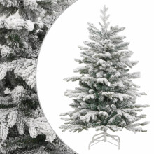 (210 cm) vidaXL Artificial Hinged Christmas Tree Pre Lit Xmas Tree with Flocked Snow