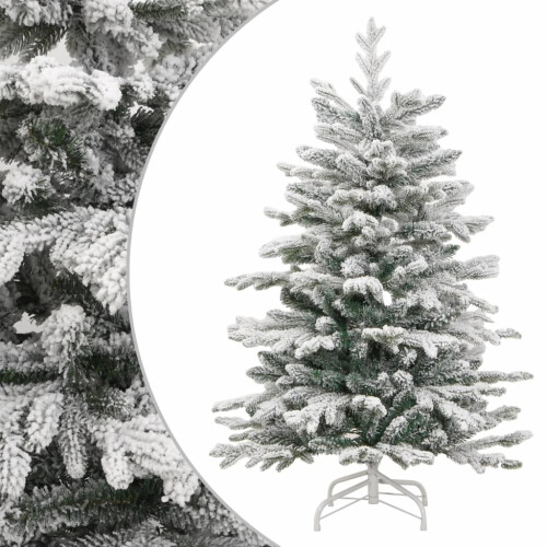 VidaXL (210 cm) vidaXL Artificial Hinged Christmas Tree Pre Lit Xmas Tree with Flocked Snow