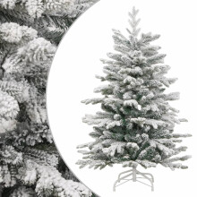 (120 cm) vidaXL Artificial Hinged Christmas Tree Pre Lit Xmas Tree with Flocked Snow