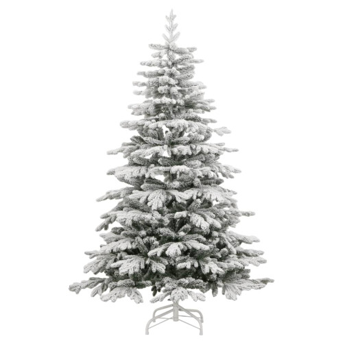 VidaXL (180 cm) vidaXL Artificial Hinged Christmas Tree Pre Lit Xmas Tree with Flocked Snow 1