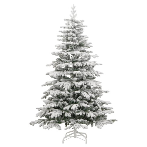 VidaXL (210 cm) vidaXL Artificial Hinged Christmas Tree Pre Lit Xmas Tree with Flocked Snow 1