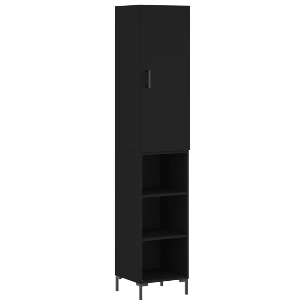 (black, 1) vidaXL Highboard Sideboard Storage Cabinet Side Cabinet Black Engineered Wood