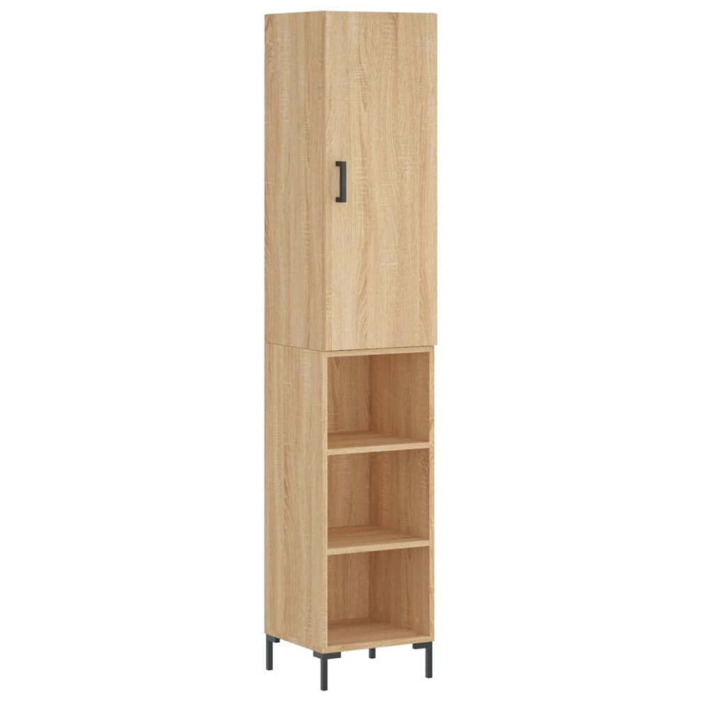 (sonoma oak, 2) vidaXL Highboard Sideboard Storage Cabinet Side Cabinet Black Engineered Wood