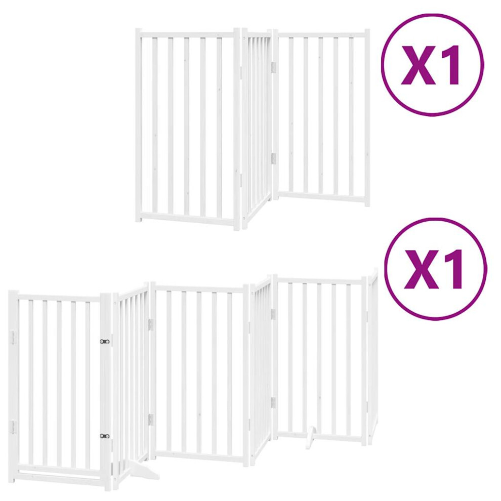 (white, 50 x 90 x 2 cm/ 9 pcs) vidaXL Dog Gate with Door Foldable Panels Dog Fence Gate White Poplar Wood