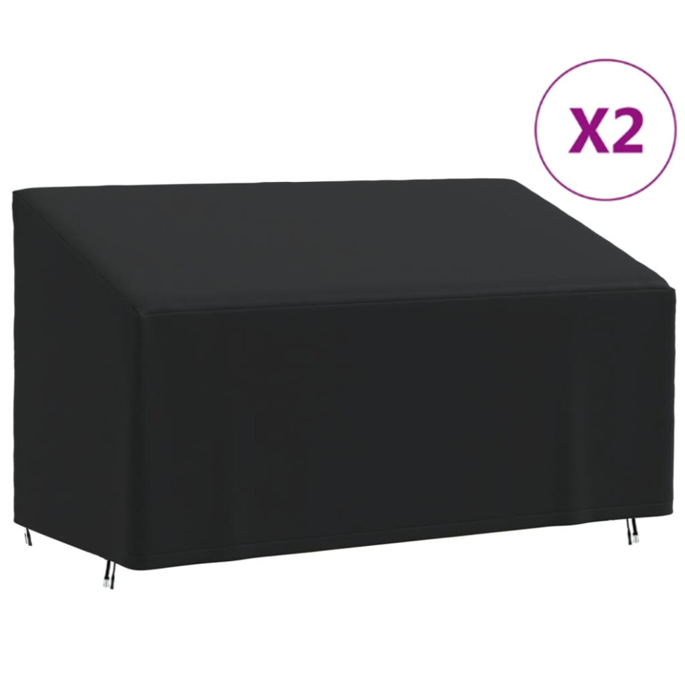 (175 x 85 x 68/94 cm) vidaXL 3-Seater Bench Covers Outdoor Bench Seat Cover 2 pcs 420D Oxford Fabric