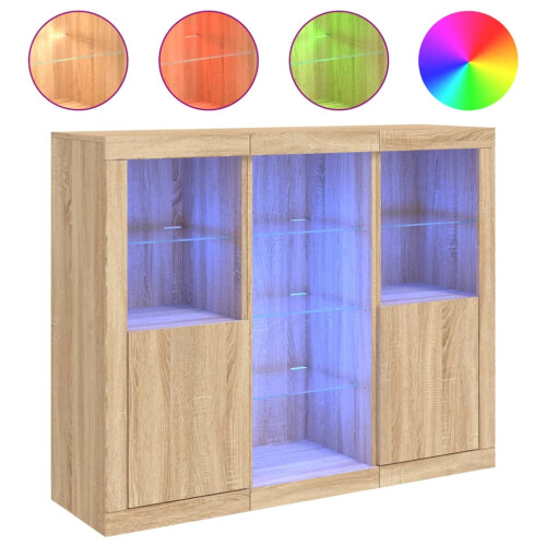VidaXL (sonoma oak) vidaXL Sideboards with LED Lights Cupboard Engineered Wood