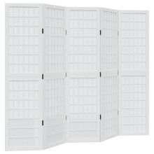 (40 x 160 cm/ 5 piece) vidaXL Room Divider Panels Office Privacy Screen Solid Wood Paulownia