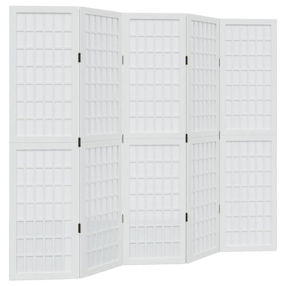 Vidaxl (40 X 160 Cm/ 5 Piece) Room Divider Panels Office Privacy Screen Solid Wood Paulownia