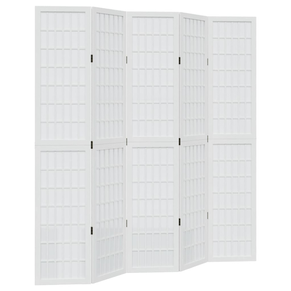 Vidaxl (40 X 200 Cm/ 5 Piece) Room Divider Panels Office Privacy Screen Solid Wood Paulownia