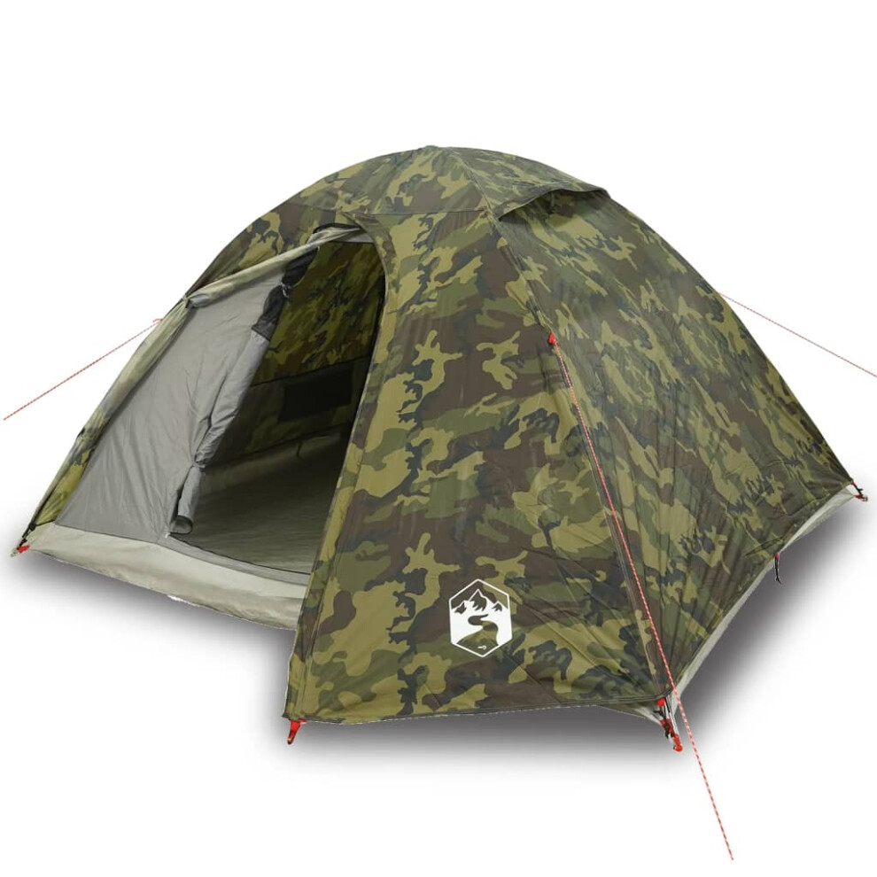 (camouflage, 4-person) vidaXL Camping Tent 4 Persons Portable Outdoor Hiking Dome Tent Waterproof