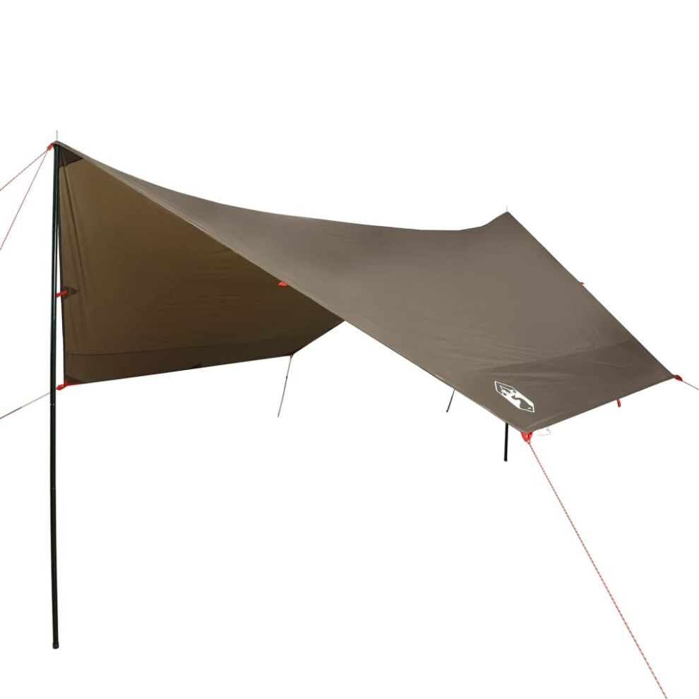 Vidaxl (Brown) Camping Tarp Tarpaulin Shelter Sunshade Tent Tarp Camouflage Waterproof Brown