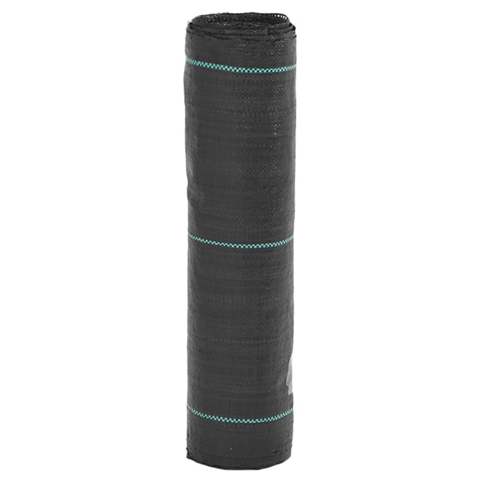 (0.5 x 25 m) vidaXL Weed Membrane Weed Barrier Fabric Weed Control Ground Cover Black PP