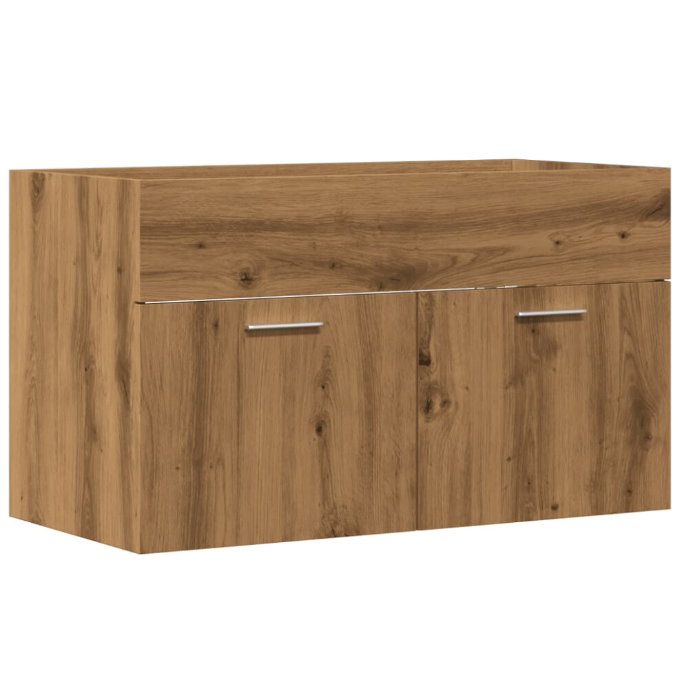 (artisan oak, 90 x 38.5 x 46 cm) vidaXL Bathroom Sink Cabinet Storage Sink Cupboard Engineered Wood