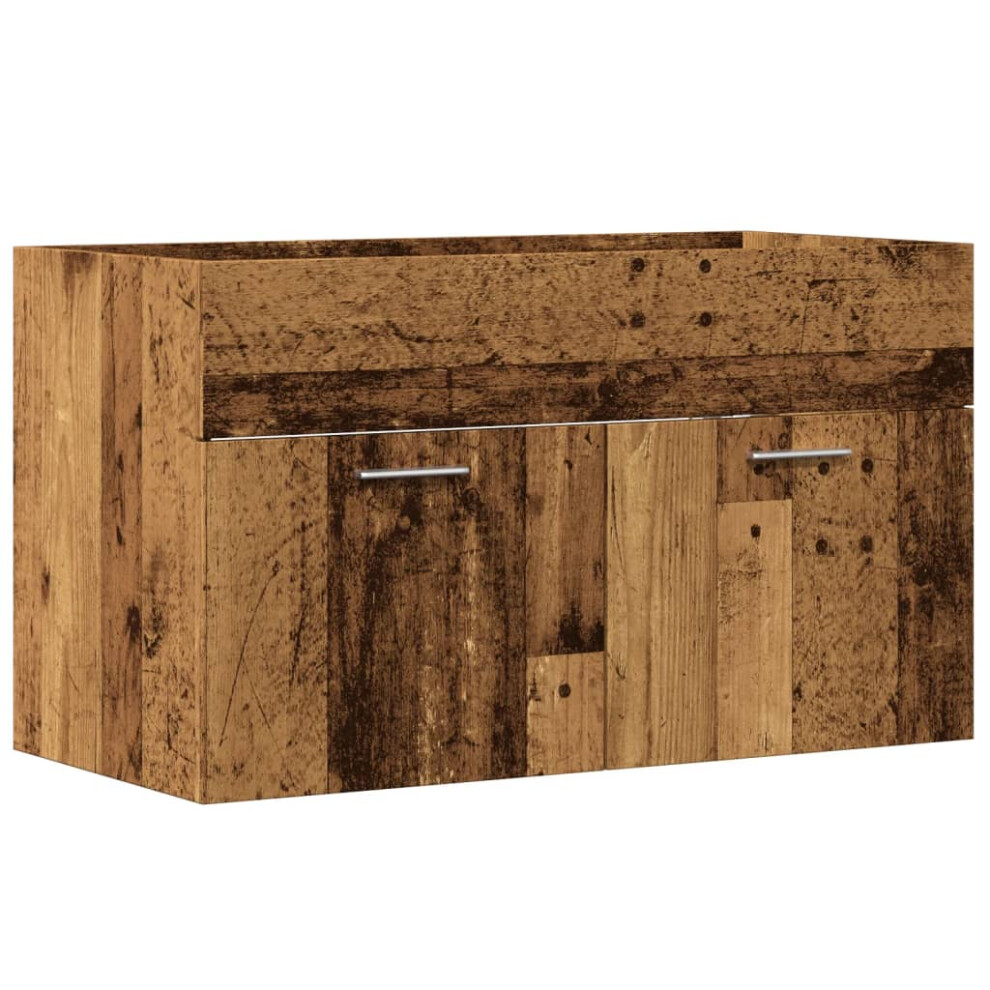 (old wood, 90 x 38.5 x 46 cm) vidaXL Bathroom Sink Cabinet Storage Sink Cupboard Engineered Wood