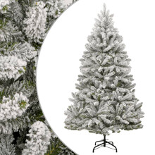 (green and white, 210 cm/ Basic) vidaXL Artificial Hinged Christmas Tree Artificial Tree LEDs and Ball Set