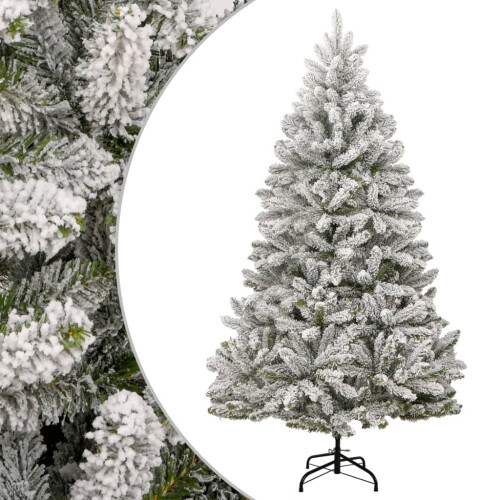 VidaXL (green and white, 240 cm/ Basic) vidaXL Artificial Hinged Christmas Tree Artificial Tree LEDs and Ball Set