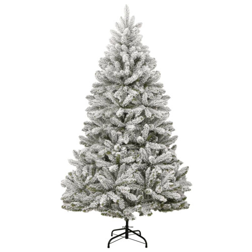 VidaXL (green and white, 180 cm/ Basic) vidaXL Artificial Hinged Christmas Tree Artificial Tree LEDs and Ball Set 1