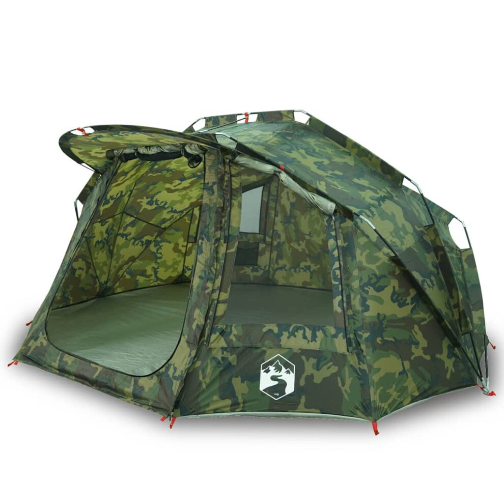 (camouflage) vidaXL Fishing Tent 5-Person Lightweight Tent Camping Tent Shelter Waterproof