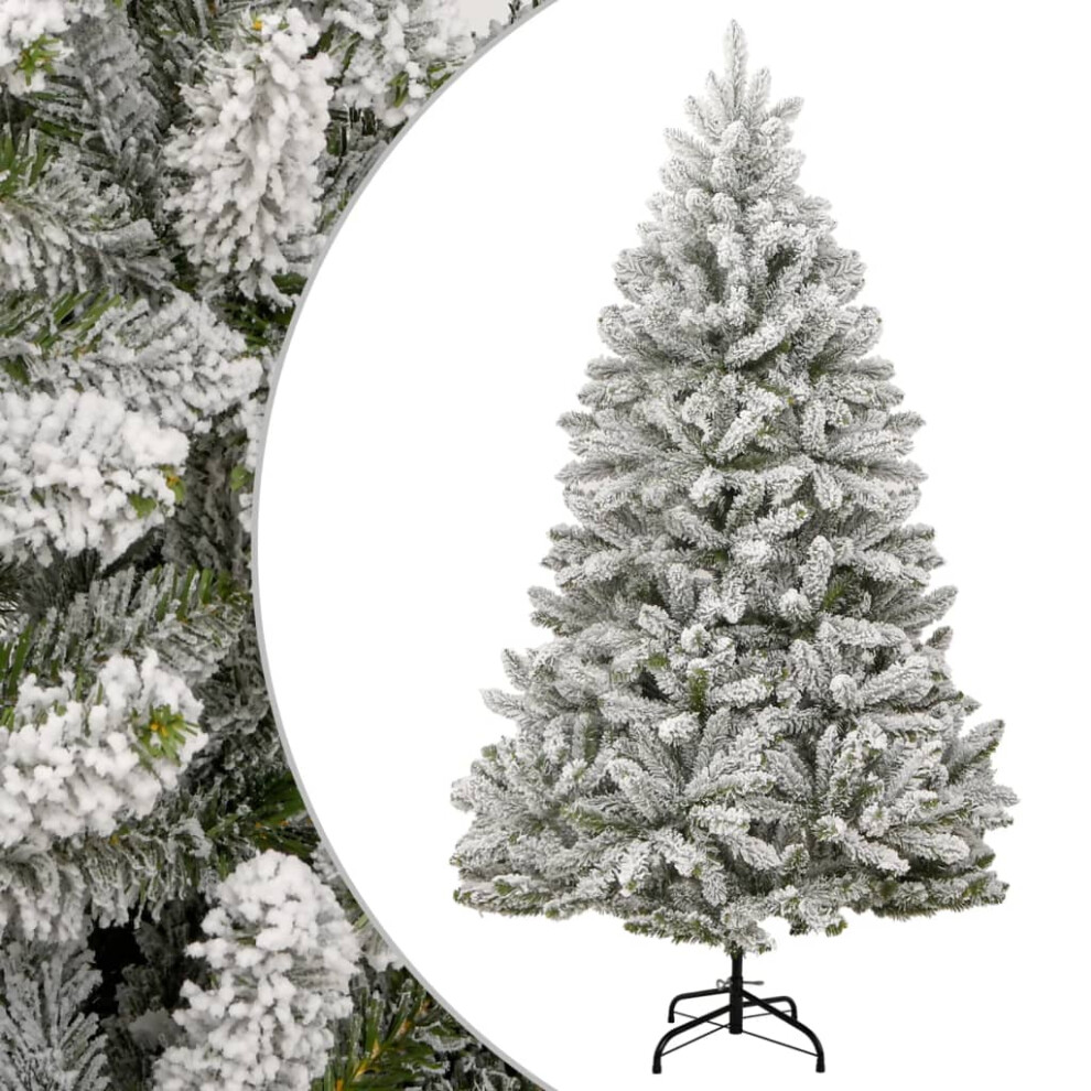 Vidaxl (Green And White, 270 Cm/ Basic) Artificial Hinged Christmas Tree Artificial Tree Leds And Ball Set